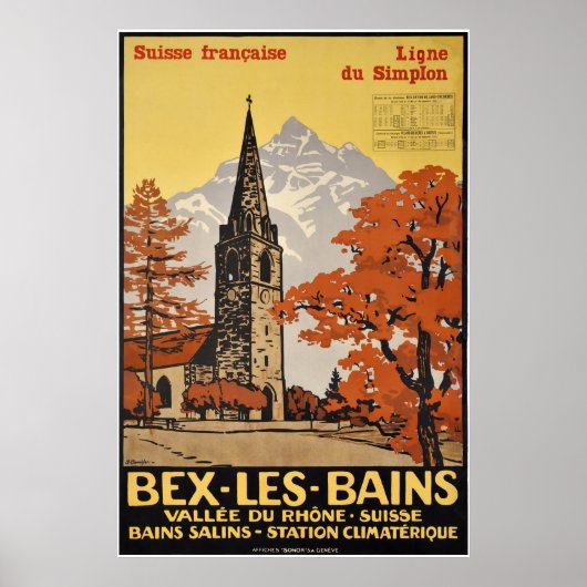 Bex les Bains, Suisse Française, Ligne du Simplon Poster (Vorne)