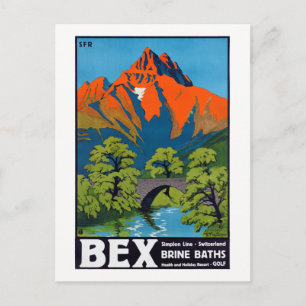 Bex Switzerland Vintage Travel Poster wiederherges Postkarte