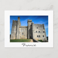 Beynac-Schloss in Frankreich - weiße Postkarte