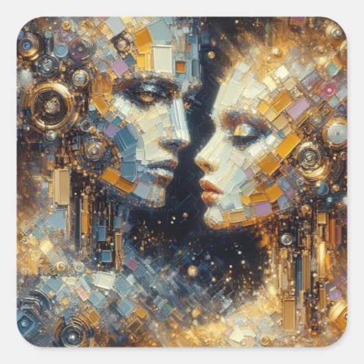 Beyond Gefühl - Futurist Series Art Collection Quadratischer Aufkleber (Vorderseite)