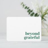 Beyond Grateful Thank You Modern Green Card Dankeskarte (Stehend Vorderseite)