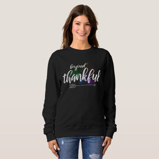 Beyond Thankful Thanksgiving Pregnancy Fun Women M Sweatshirt (Vorne ganz)