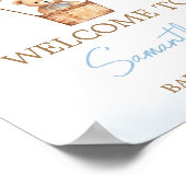 Beyond Wait Blue Hot Air Ballon Baby Willkommen Poster (Ecke)