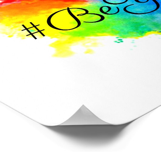 #beYou Rainbow-Plattered Heart Print Poster (Ecke)