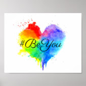 #beYou Rainbow-Plattered Heart Print Poster (Vorne)