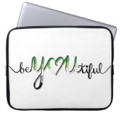 BeYOUtiful Aromantic Aro Pride Flag Lettering Laptopschutzhülle (Vorderseite)