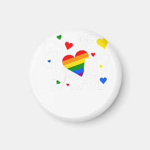 BeYouTIFUL Gay Pride Lesbian Rainbow Heart Magnet