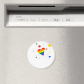 BeYouTIFUL Gay Pride Lesbian Rainbow Heart Magnet (In Situ (Geschirrspüler))