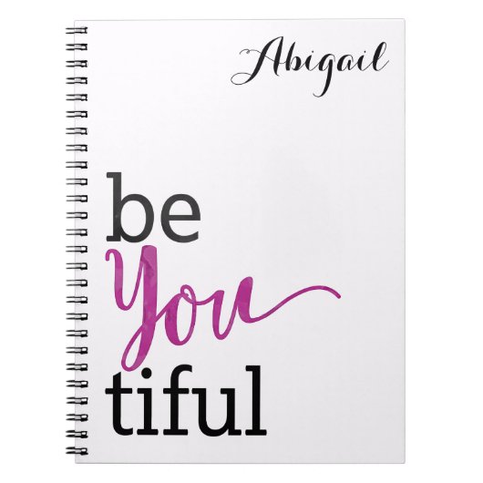 beYOUtiful Inspirational Mitteilung personalisiert Notizblock (Vorderseite)