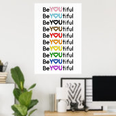 BeYOUtiful Progress Pride Rainbow Flag Poster (Heimbüro)