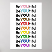 BeYOUtiful Progress Pride Rainbow Flag  Poster (Vorne)