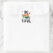 BeYOutiful rainbow flagge Gay flagge LGBTQ Monat Quadratischer Aufkleber (Tasche)