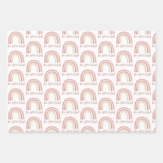 BeYOUtiful Rainbow Wrapping Paper Sheets Geschenkpapier Set (Vorderseite)