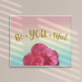 BeYOUtiful you Pastel Gradient Rose Gold Poster
