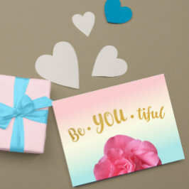 BeYOUtiful you Pastel Gradient Rose Gold Poster Postkarte