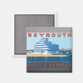 Beyrouth Hotel St. Georges, Vintag Magnet (Vorderseite/Rückseite)