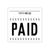 "Bezahlbar" + Briefmarke für Schildkautschuk Gummistempel (Prägung)