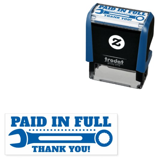 Bezahlen in vollem Umfang Vielen Dank! WRENCH-Brie Permastempel (Beispiel)