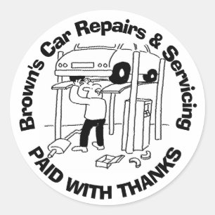 Bezahlen mit Auto Reparaturen und Wartung Runder Aufkleber