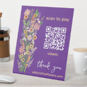 BEZAHLEN PER QR-Code Blumenhändler Handgemalte Blu Sockelschild (In Situ)