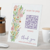 BEZAHLEN PER QR-Code Blumenhändler Handgemalte Blu Sockelschild (In Situ)