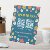 BEZAHLEN PER QR CODE SCAN 2 QR CODE Groovy Daisies Sockelschild (In SItu)