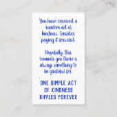 Bezahlen Sie es nach vorn Dankbarkeit Random Akt d Visitenkarte (Rückseite)