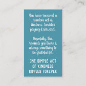 Bezahlen Sie es nach vorn Random Akt der Kindheit  Visitenkarte (Rückseite)