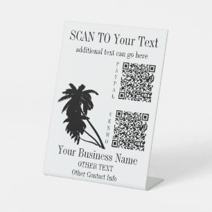 Bezahlen Sie hier Zeichen 2 QR-Code Vorlage Tropic Sockelschild