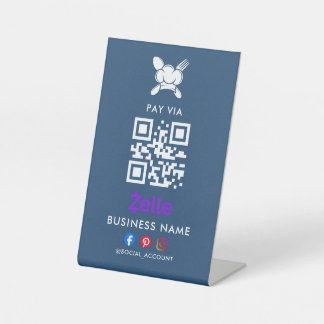 Bezahlen Sie über Zelle QR-Code-Schild | Zelle | R Sockelschild