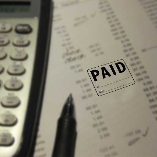 Bezahlt, Buchhalter, kleine Unternehmen Gummistempel