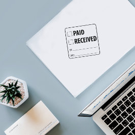 Bezahlt / erhalten, zwei in einem gummistempel