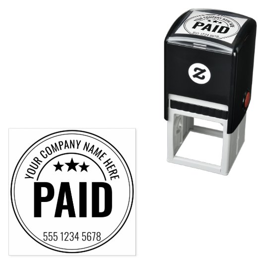 BEZAHLT Office Simple Rahmen Selbstfärb-Stempel Permastempel (Beispiel)