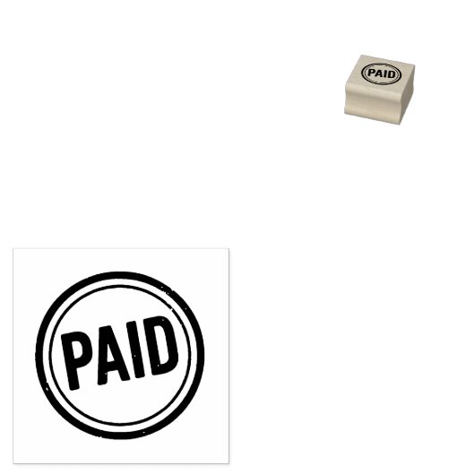 BEZAHLTE Briefmarke aus Kautschuk - Briefmarke des Gummistempel (Stempel)