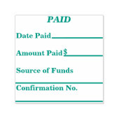 Bezahlte Briefmarke mit Zahlungsinformationen Permastempel (Design)