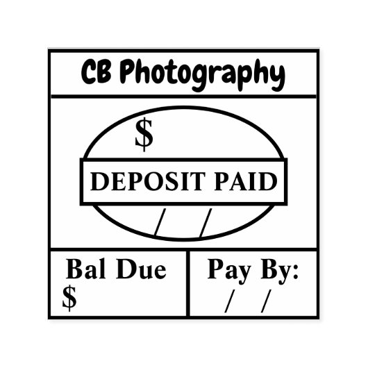 Bezahlte/Personalisierte Bal Due Self Inking Permastempel (Design)