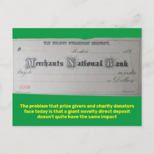 Bezahlung an den Träger auf Anfrage Postkarte