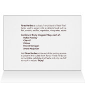 Bezahlung der Herbs Rezept Grußkarte (Innenansicht Horizontal (Oben))