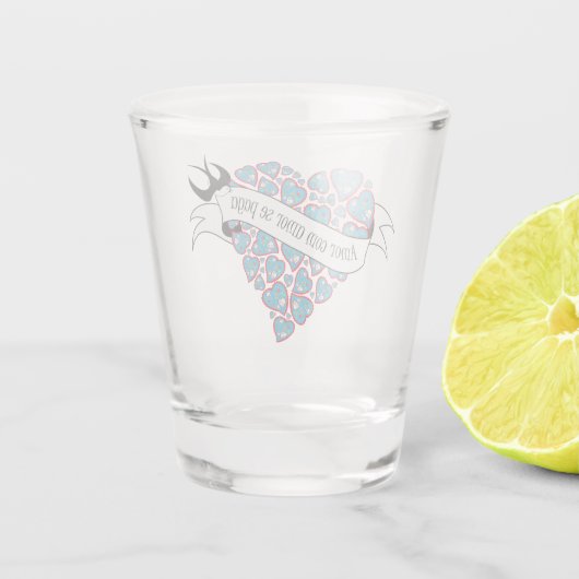 Bezahlung der Liebe mit Liebe illustriert portugie Schnapsglas (Rückseite)