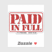 Bezahlung in voller Höhe Aufkleber (Blatt)