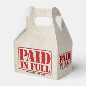 Bezahlung in voller Höhe Geschenkschachtel (Rückseite)