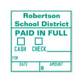 Bezahlung in voller Kautschuk-Briefmarke Permastempel (Design)