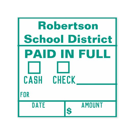 Bezahlung in voller Kautschuk-Briefmarke Permastempel (Design)