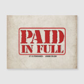 Bezahlung in Vollmagnet Magnetkarte (Vorderseite)