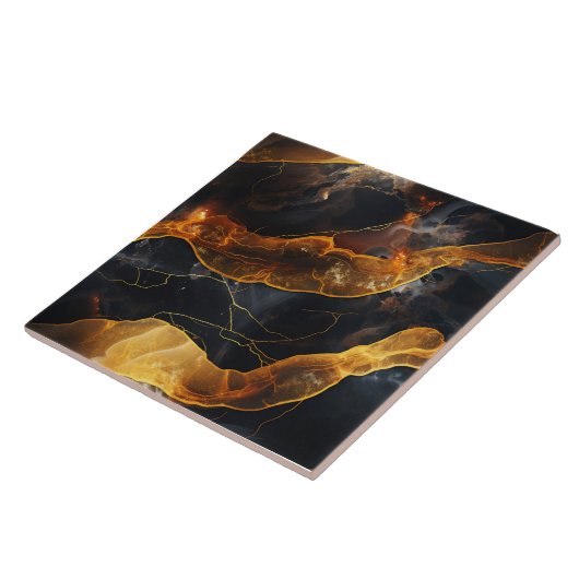 Bezaubernd Abstrakte Goldene Linien Fliese (Seite)