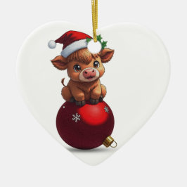 bezaubernd Babys Hochlandkuh sitzend Keramik Ornament