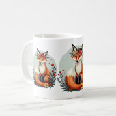 Bezaubernd Blumenfox Holzlandschaft Kunst Kaffeetasse (Vorderseite Links)