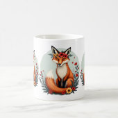 Bezaubernd Blumenfox Holzlandschaft Kunst Kaffeetasse (Mittel)