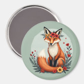 Bezaubernd Blumenfox Holzlandschaft Kunst Magnet (Vorderseite/Rückseite)