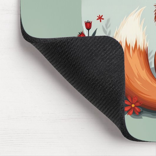Bezaubernd Blumenfox Holzlandschaft Kunst Mousepad (Ecke)